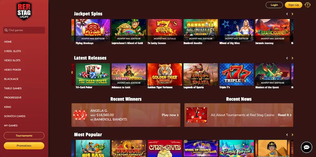 red stag casino features may 2026