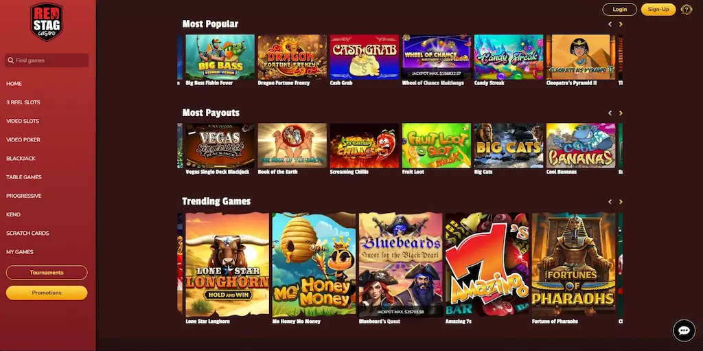 red stag casino games may 2026
