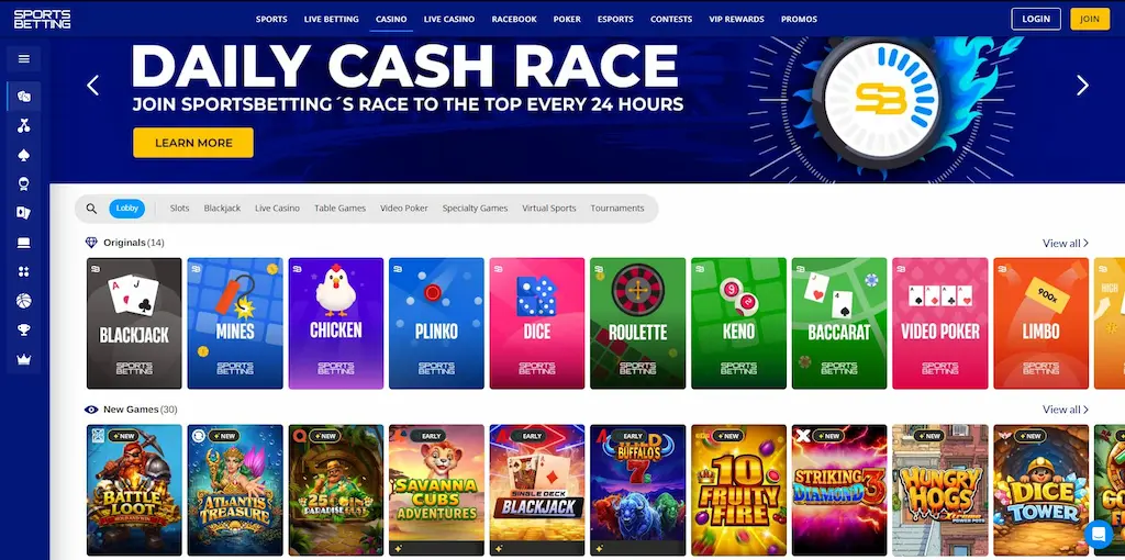 sportsbetting casino features may 2026