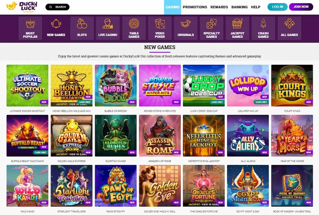 duckyluck casino games june 2026