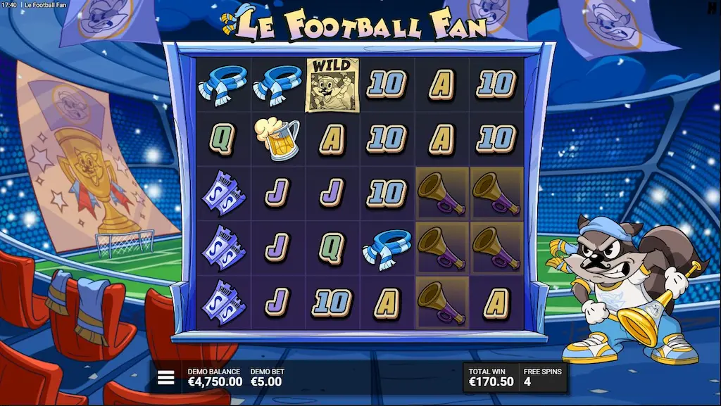 le football fan bonus game luck of the fan